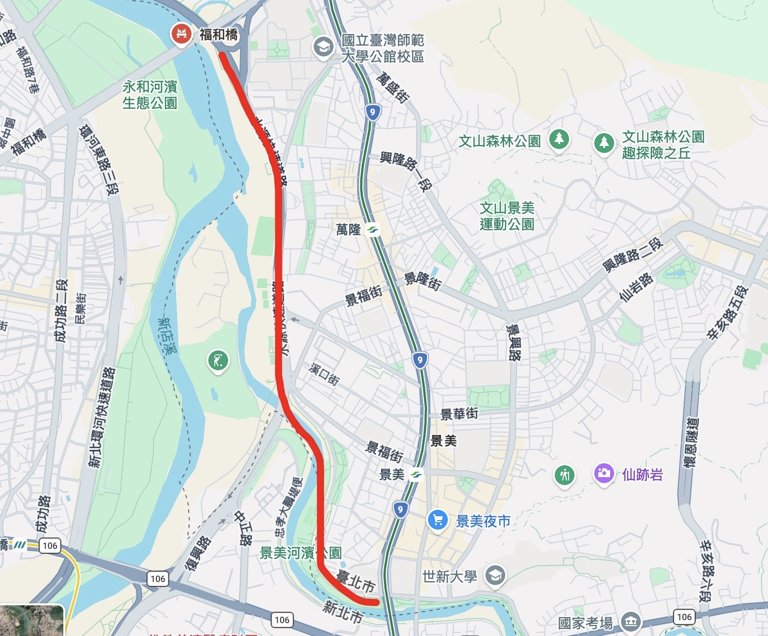 福和橋跑徑路線