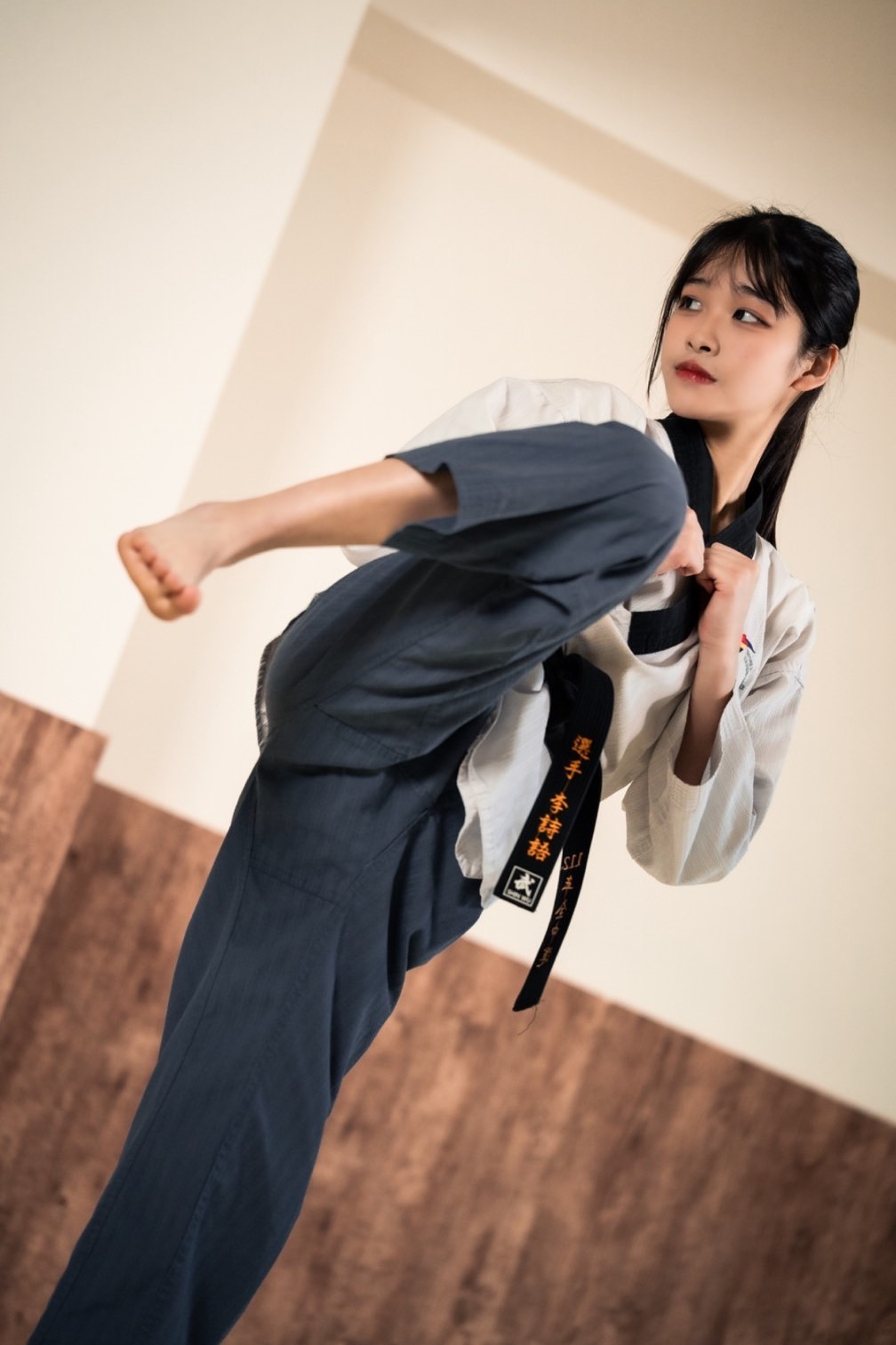 跆拳道品勢賽場上 李詩語本人提供